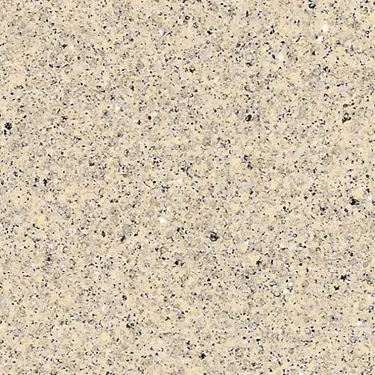 The name of this aquaBRIGHT color swatch is "Sandy Beach". It's a sample of a light-colored pool finish. The surface is composed of a dense mix of tiny, irregularly shaped white, black, and tan specks, giving it a speckled, granite-like appearance.